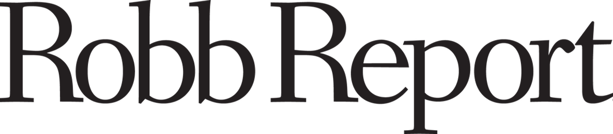 Logo of Robb Report, black text on transparent background